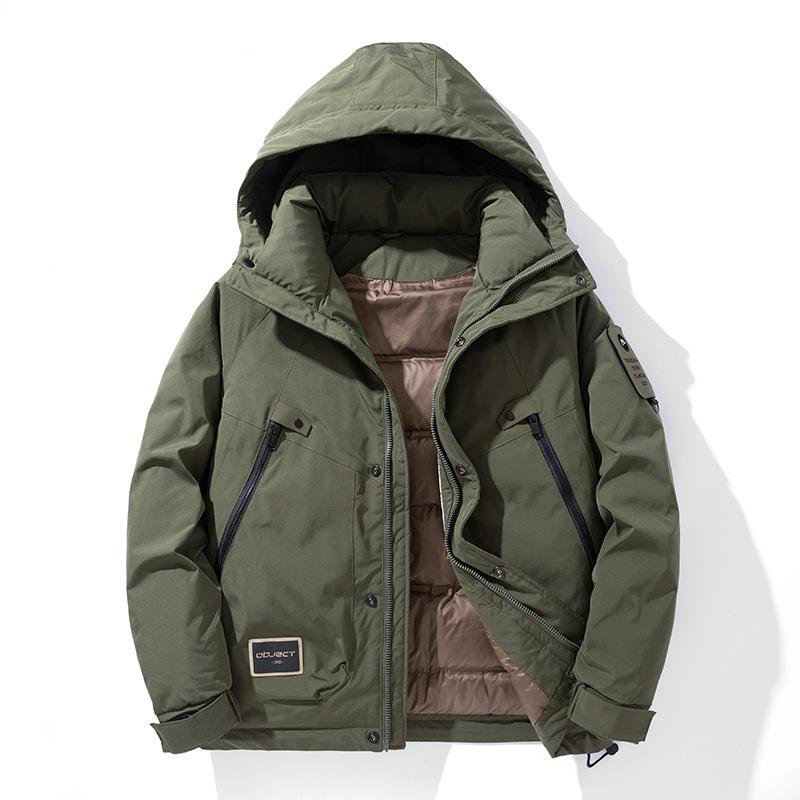 Winter Men's Loose Hooded Down Jacket for Outdoor Hiking and Mountaineering, Windproof, Warm, Breathable and Assault Jacket