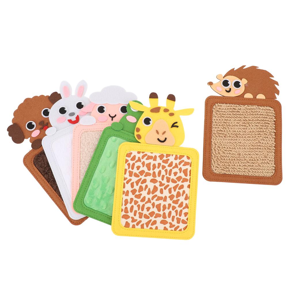 6 шт. сенсорных ковриков для детей-аутистов, текстурированные игровые обучающие игрушки, милые животные, сенсорные плитки f