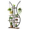 6 Tiers Corner Plant Stand, Tall Plant Stand Indoor, Vase-Shape Metal Plant Shelf with Hanging Hook, Multiple Planter Display for Home Decor