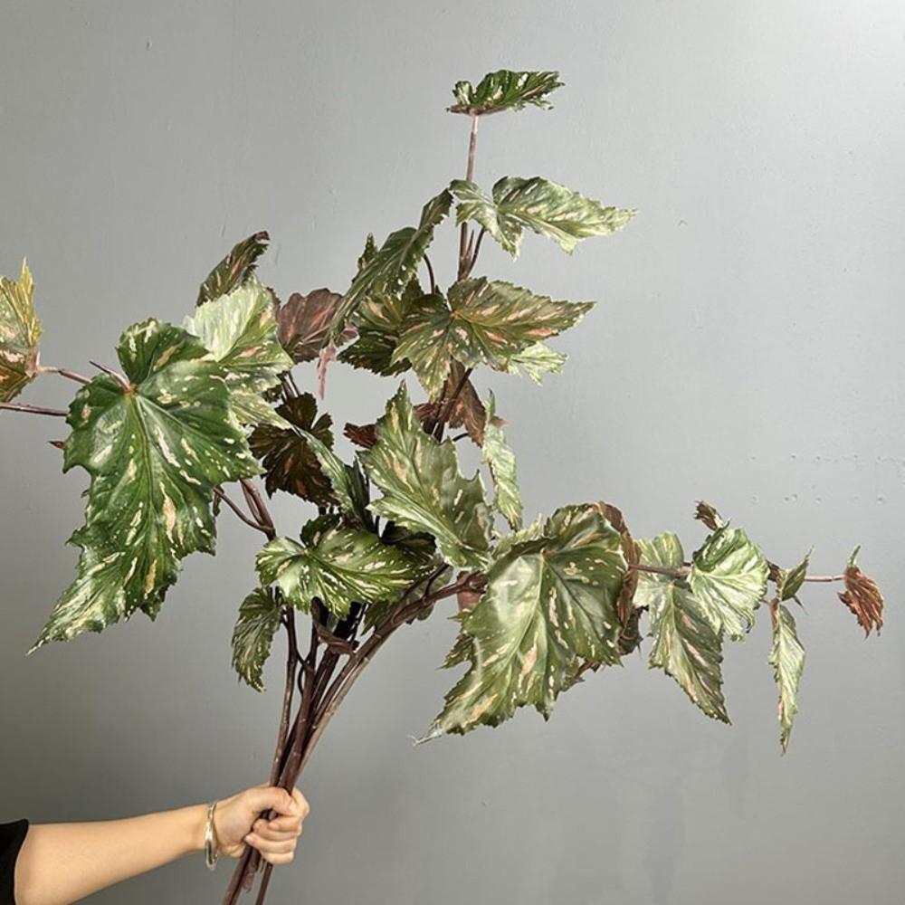 Long Branch Artificial Green Plants Realistic Plastic Simulation Greenery Handmade Artificial Leaf Branch Home Office Decor