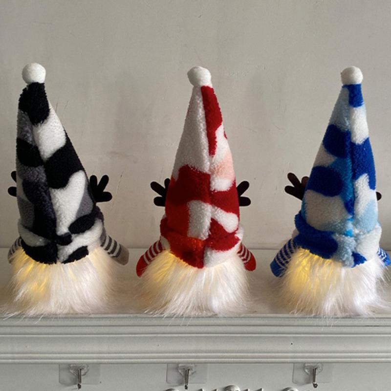 2024 Рождественская кукла Эльф Вязаный Гном со светодиодным ночным светом Рождественские украшения для дома Рождество Навидад Новый год 2025 Подарок