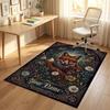Forest Fox Theme Soft Crystal Velvet Rug Custom Name & Text Print Non Slip Floor Rug for Bedroom Living Room