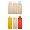 3x Sauce Bottles Squeeze Leakproof Container with Small Pointed Nozzle for Oil Restaurants Syrup Cookie Decorating Grilling