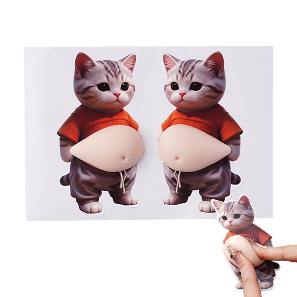 3D sSoft Toys Shiba Inu Dog Belly Sticker Stress Relief Bump Proof Home Protector Self-Adhesive Squeezable Cute Decoration