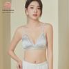 Guolian French Silk Satin Triangle Cup Bra - Smooth, Wire-Free, Thin Mulberry Silk Underwear