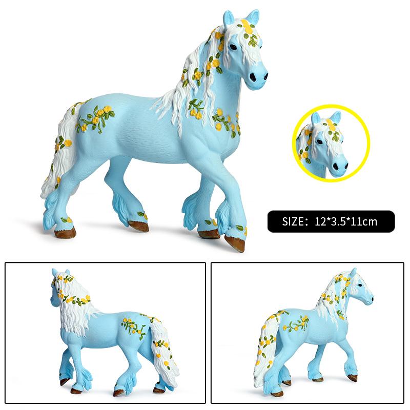 Oenux Mythical Rainbow Pegasus Simulation Animal Figures Model Fairy Tale Fly Horse Action PVC Educational Toys Girl Gift