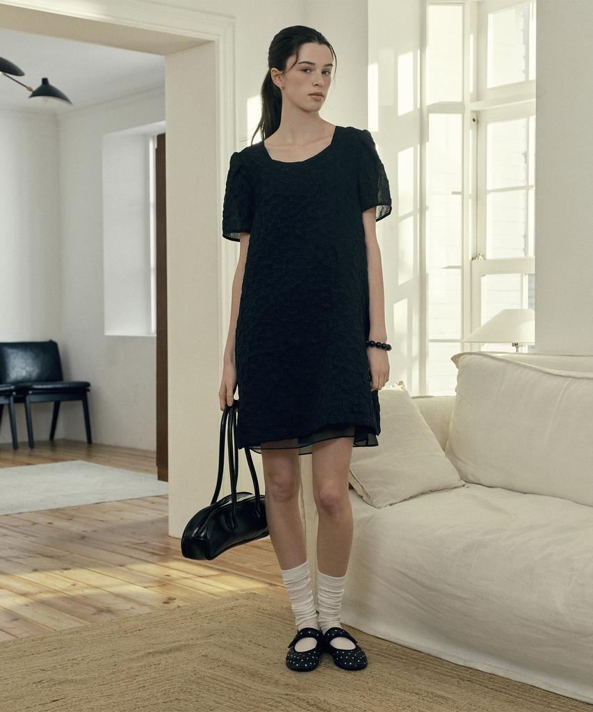 Jucy Judy Volume Sleeve Jacquard Dress J1Op321G
