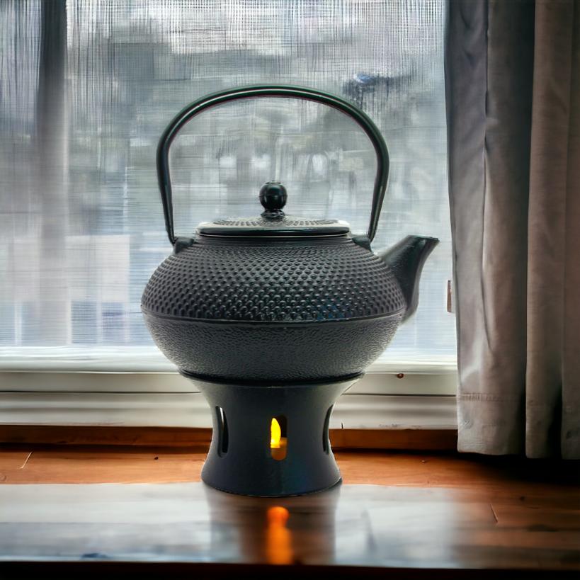 CAST IRON KETTLE 1.5 L TEA INFuser with Strainer + Warmer