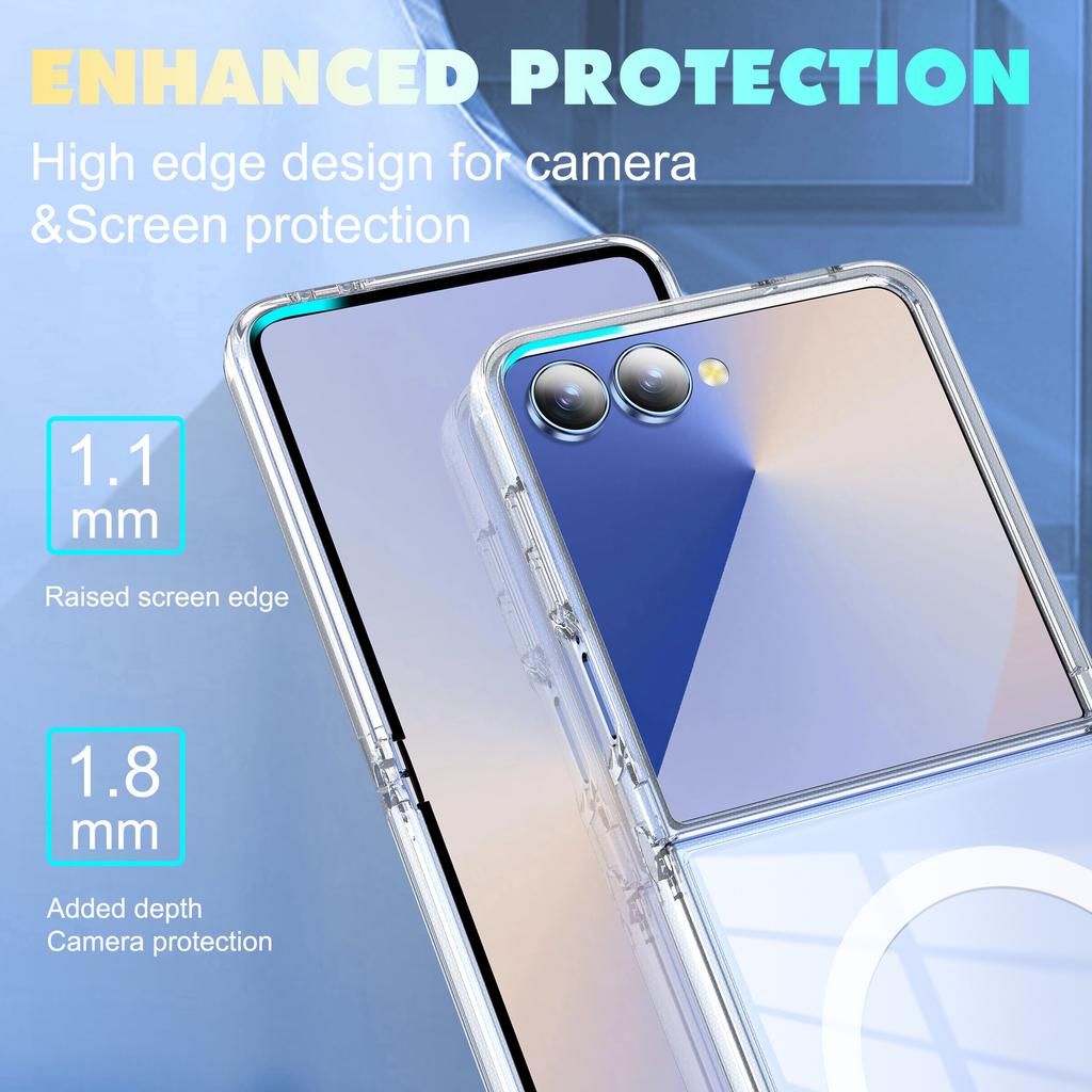 Для Sam Galaxy Z Flip7 Прозрачный Магнитный Чехол-Книжка 2-в-1 Samsung Z Flip6