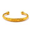 Gold Plated Bracelet Women's Smooth Bride Wedding Dowry Gift Lotus Open Bracelet Handpiece