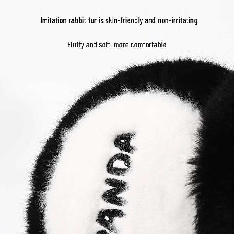Милые плюшевые женские зимние наушники-панды - Мультяшные согревающие уши, Защищающие от холода, Уютные и стильные для сезона