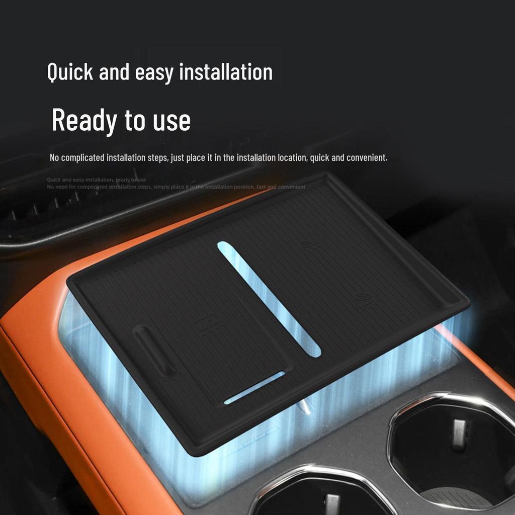 Силиконовая беспроводная зарядная панель, совместимая с Ford: Коврик для телефона на центральную консоль и аксессуар для интерьера автомобиля.