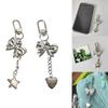 Heart Bowknot Chain Keychain Cute Decorations Keyring Hanging Ornament Backpack Handbag Charm Pendant for Girls Women