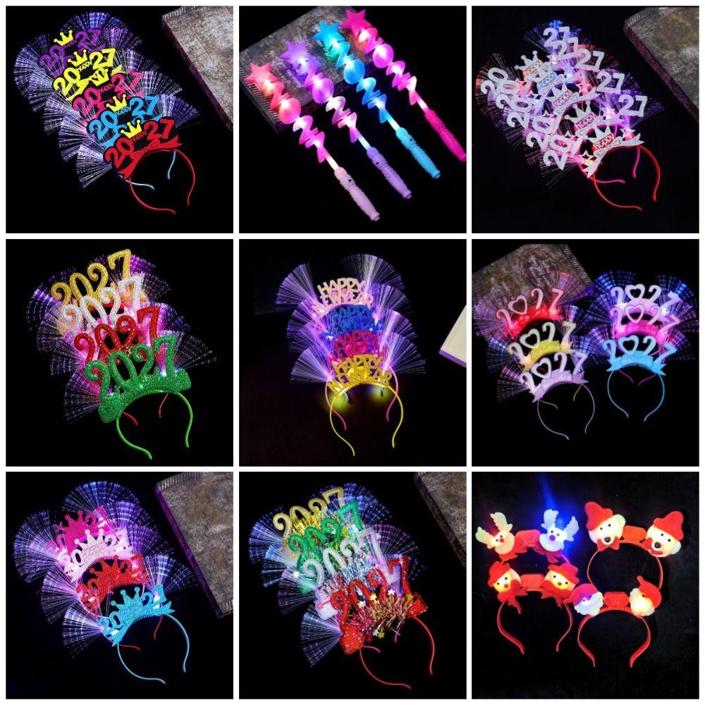 Optic Fiber Light Up LED Glow Hair Bands Sweet Christmas Hair Hoop  Masquerade Party