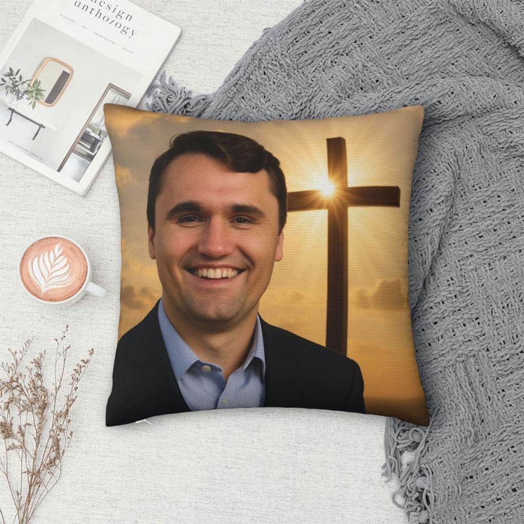 Charlie Kirk Jesus Pillow Cover Stuff Printing Cushion Cover Decorative Throw Pillow Case Cover Sofa Multi-Size