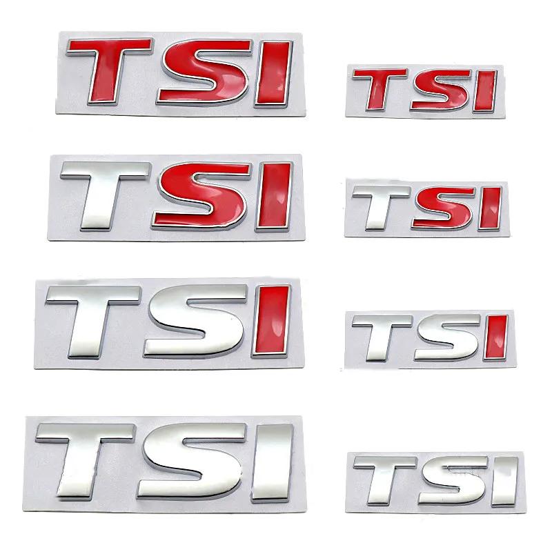 1pcs 3D Metal TSI Letter Rear Trunk Emblem Badge Stickers Decal Car Styling For Polo Golf 5 6 7 CC Passat B5 B6 Bora