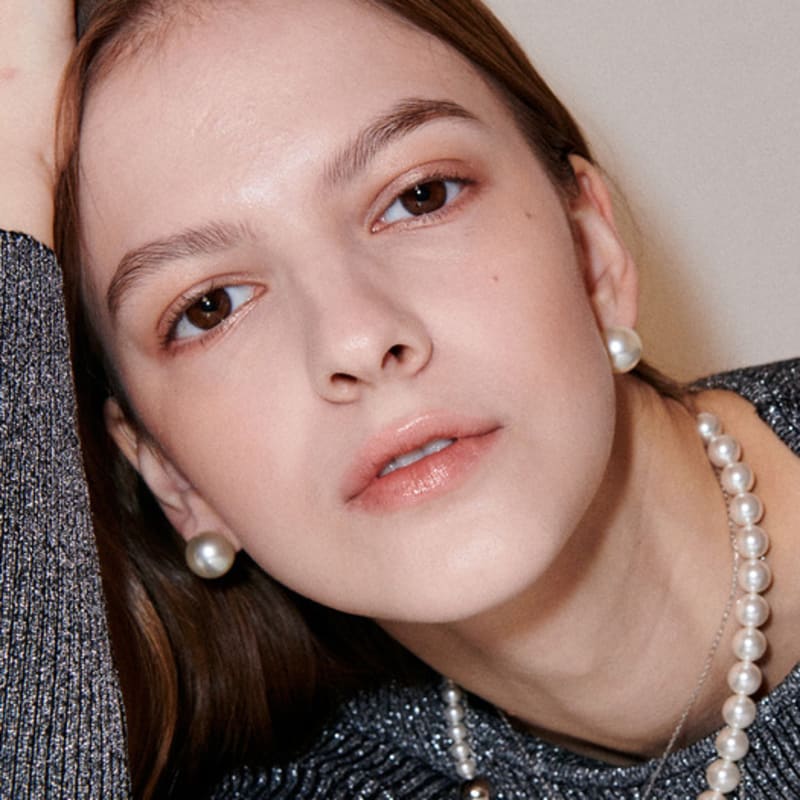 August Harmony 925silver Pearl Earring / 2size