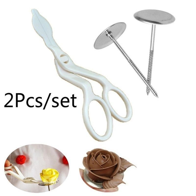 2 шт. Игла для торта из нержавеющей стали, пластиковые ножницы, инструменты для украшения торта, помадка, декор