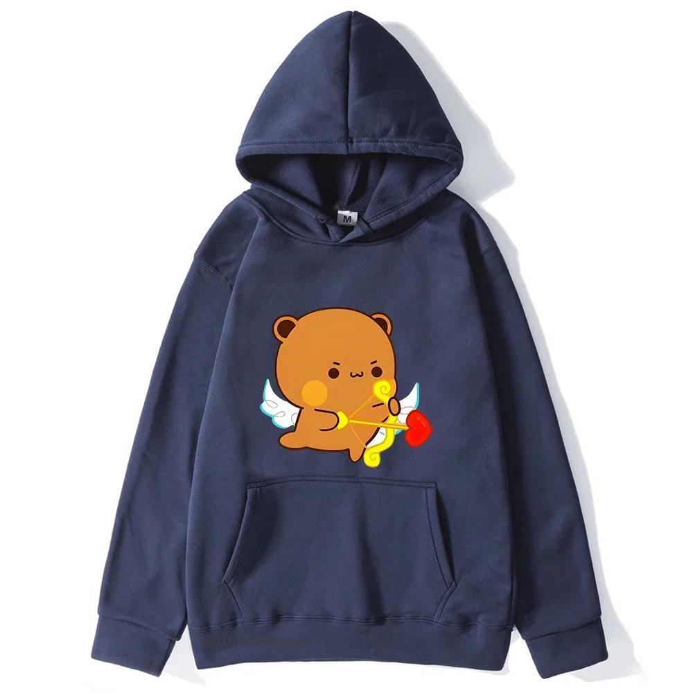 Cute Dudu and Bubu Hoodies Panda and Brownie Bear Couple Sweatshirt Men Women Clothes Kawaii Style Top