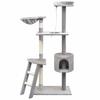 Cat Tree - vidaXL - 150 Cm - Grey - Sisal - Soft Plush