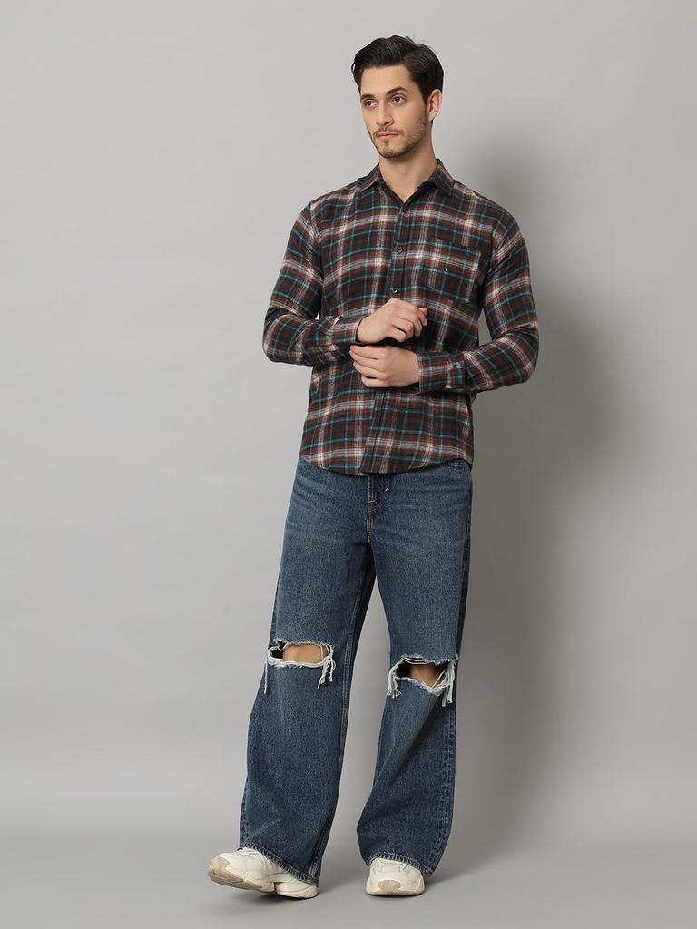 Bigreams Мужская фланелевая рубашка в клетку из 100% хлопка, окрашенная в пряжу, для рубашки с длинным рукавом