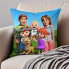 Cute American Children Cartoon CCocomelon Cushion Cover Pillowcase Antidustmite Invisible Zipper Short Plush Sofa Cushion