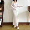 Женское сексуальное платье Royal Sister Wind Lace Patchwork Design Hollow Slim
