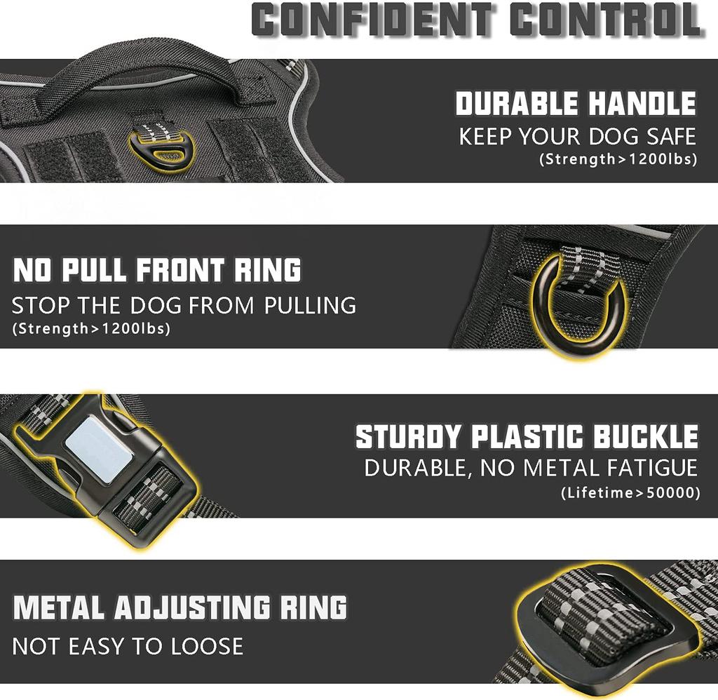 Тактическая шлейка для собак, регулируемая, для обучения работе с домашними животными, военный жилет, светоотражающая шлейка для собак для маленьких, средних и больших собак