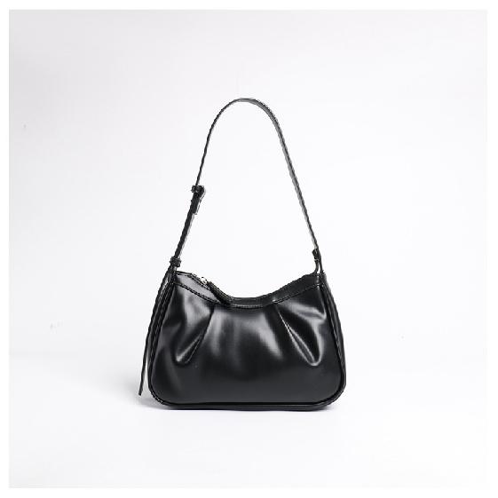 Нежный стиль Простая однотонная сумка подмышку Корейская Высококлассная Свежая Сумка-облако на одно плечо Универсальная плиссированная сумка для женщин