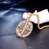 Compass Gold Pendent Stainless Steel Mens Jewelry Necklace