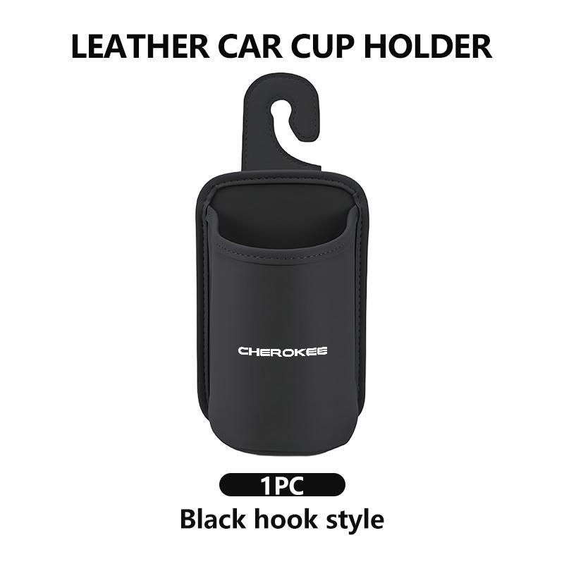Leather Car Water Cup Holder Interior Drink Rack Organizer For Jeep Wrangler-JK Liberty JL Cherokee Patriot Commander AKM1