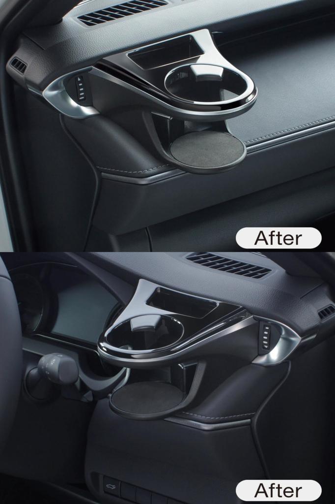 Подстаканник Tsuchiya Yac для водительского и пассажирского сиденья Toyota 80 Series Harrier Exclusive Air Conditioner Model Exclusive Black Silver SY-HR11