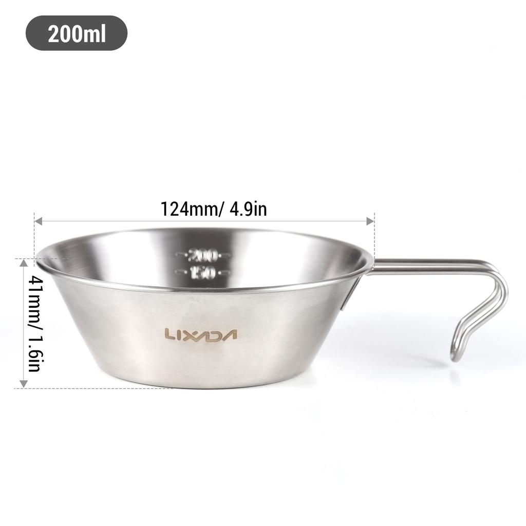 2pcs Camping Sierra Cup 200ml Measuring Cup Bowl for Outdoor Camping Backpacking
