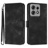 For Motorola Edge 50s Pro 5G Wallet Case Line Imprinted PU Leather Phone Cover with Strap