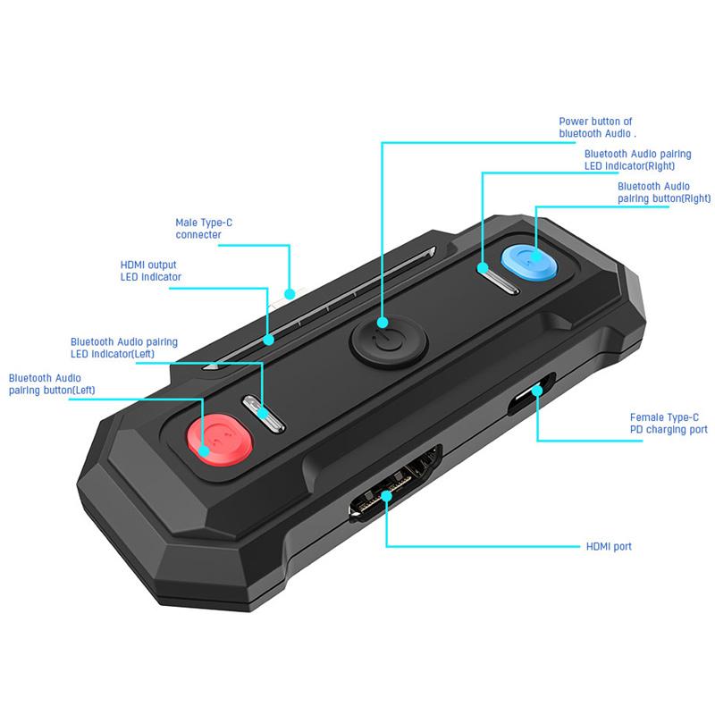 New Adapter Type-C Audio Wireless Transmitter Low Latency hd mi TV Base For Nintendo Switch Lite Console accessories