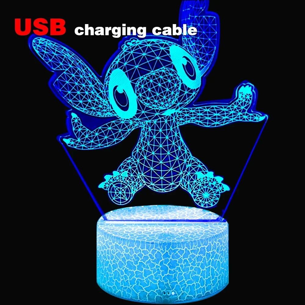 Anime Lamps Illusion Stitch LED Night Light with Remote Control Smart Touch Room Decor Lamp Valentine's Day Christmas Gifts