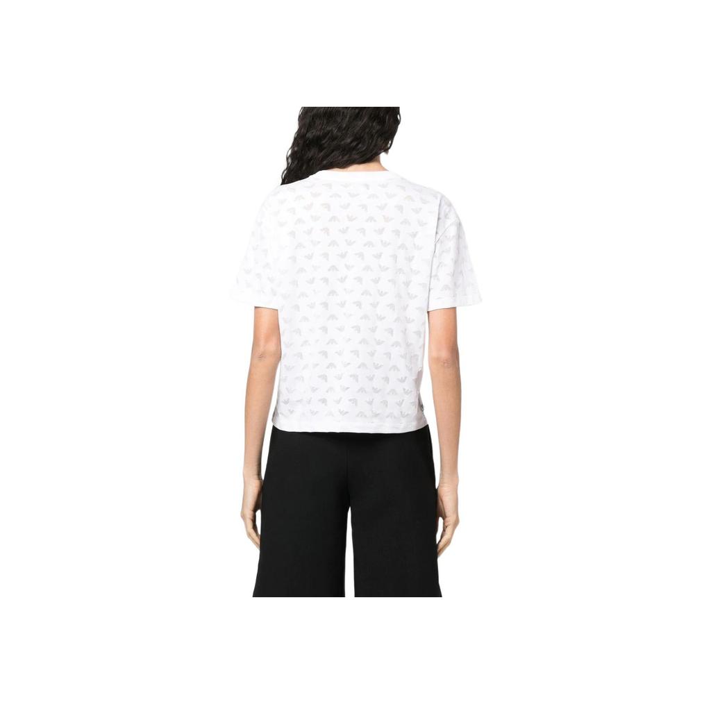 Emporio Armani Женская футболка с коротким рукавом и принтом логотипа SS23 Белый 3R2T7F-2JWBZ-0100