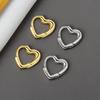 Fashion 925 Sterling Silver Heart Shape Stud Earrings for Women Fine Jewelry Accessories Eh495