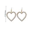 Серьги-заявления в форме сердца, сплав, искусственный жемчуг, подвесные, цепочка, крючок, капли для ушей, ювелирное изделие, подарок для женщин