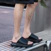 2025 Summer New Sandals Men's Leather Air Cushion Cool Slippers Wear Casual Soft Bottom Light One-word Drag Men