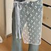 Spring Lace Skirt Curtain Cover Stacked Skirt Layering With Apron Skirt Skirt Fart Curtain Mesh Floral Skirt