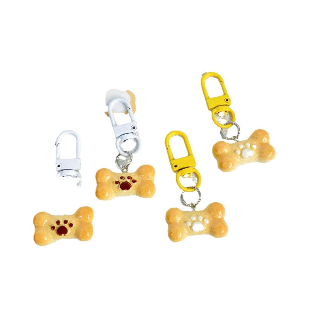 Sweet Puppy Paw Bone Keychain - Cute and Stylish Backpack Accessory for Couples and Students
