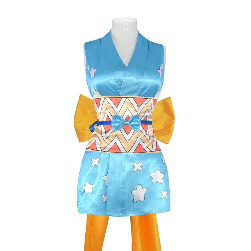 One Piece Nami Cosplay Costume Sexy Satin Printed Short Kimono Halloween Anime Role Play Outfit