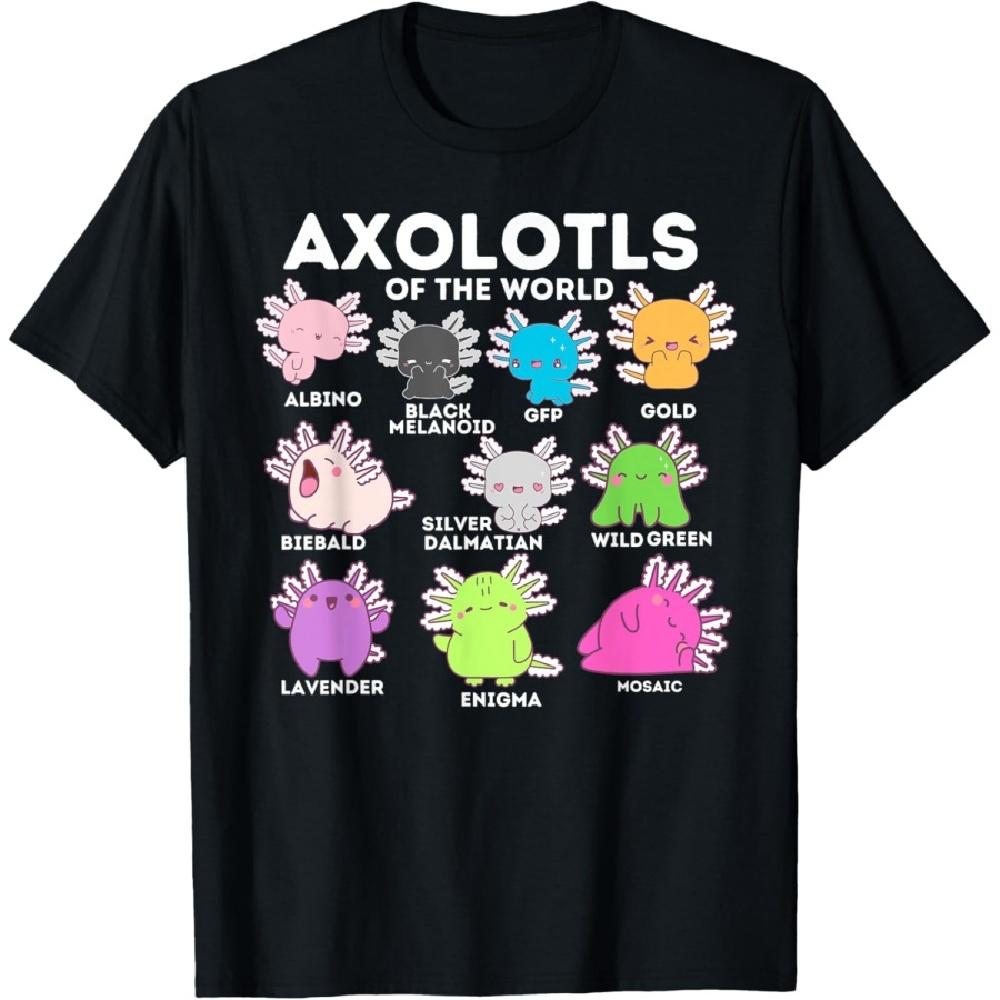 Axolotls Of The World Cute Kawaii Axolotl Animals T-Shirt