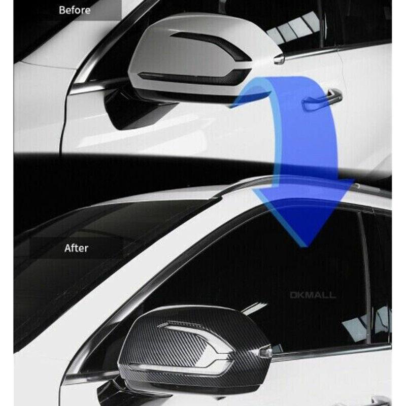 For Hyundai Palisade - Rearview Side Mirror Cover Wing Cap Exterior Door Rear View Case Trim Carbon Fiber Look Silver