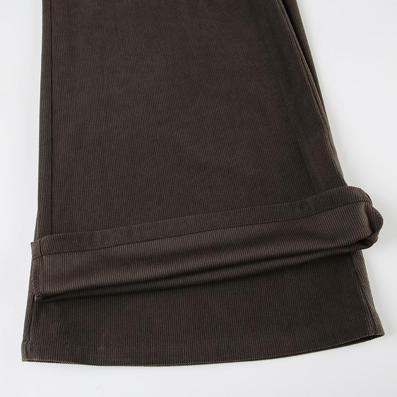 Женские ретро вельветовые базовые микро брюки осень и зима новые повседневные однотонные свободные прямые широкие брюки