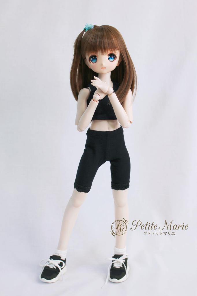 [Petite Marie] Леггинсы 34 см, совместимые с MDD, с кружевной отделкой, черные, штаны для фитнеса, повседневные штаны, одежда для кукол 40 см, BJD