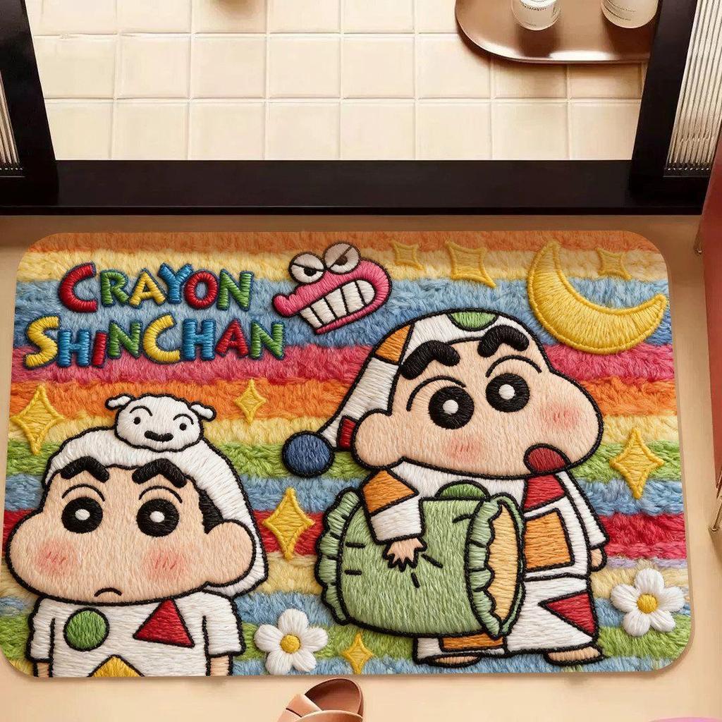 Коврик для ванной из диатомовой земли Shin-chan - Быстросохнущий, Нескользящий, Влагопоглощающий коврик для пола для ванной комнаты и туалета