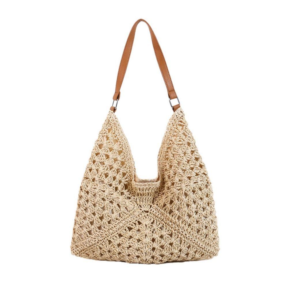 Summer Straw Crochet Bag Leisure Women's Handbags Trendy Weave Shoulder Bag Travel