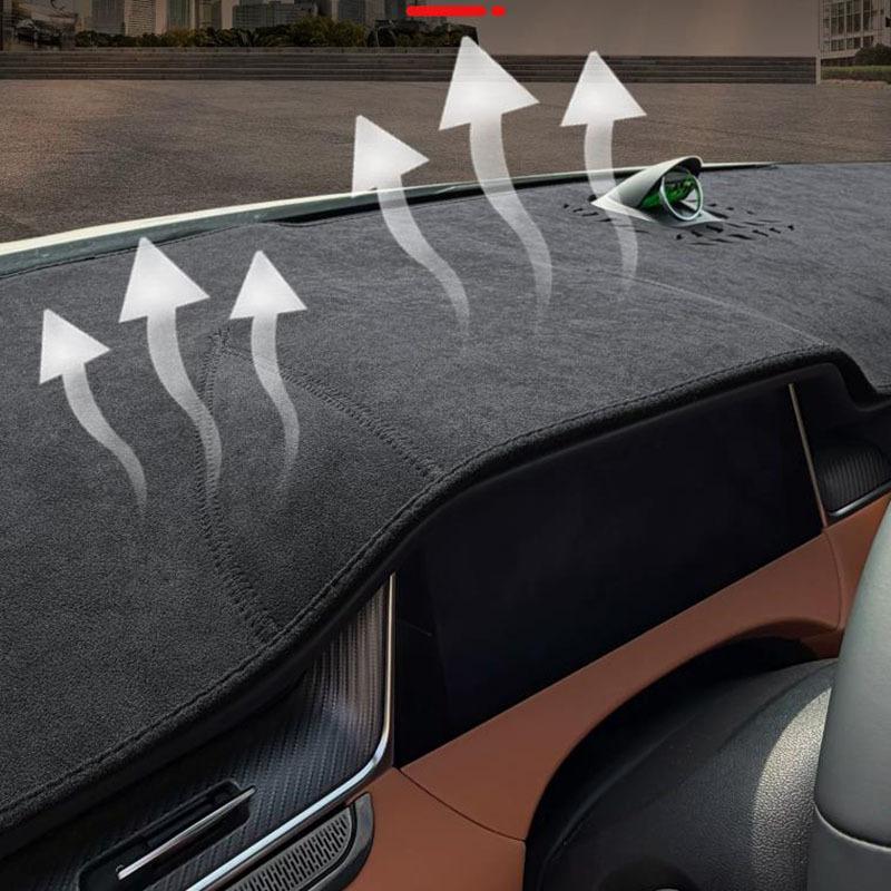 For MG S6 EV 2025 2026 Center Console Sun Protection Shading Pad Dashboard Suede Sunshade Pad Interior Accessories